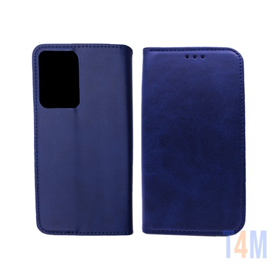 Funda Abatible de Cuero con Bolsillo Interno para Samsung Galaxy Note 20 Ultra Azul